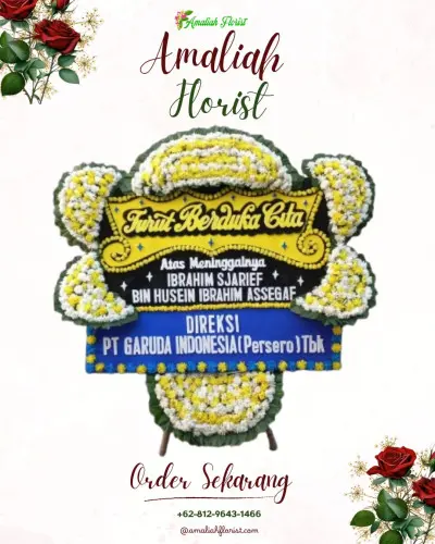 Papan Bunga Duka di Santiong
